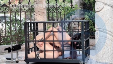 【饲育日记】最强露出，把笼子搬到户外放置，从害怕到紧张到迷醉